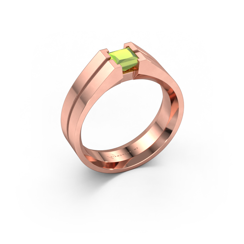 Bild von Herrenring Stefan 585 Roségold Peridot 4.5 mm