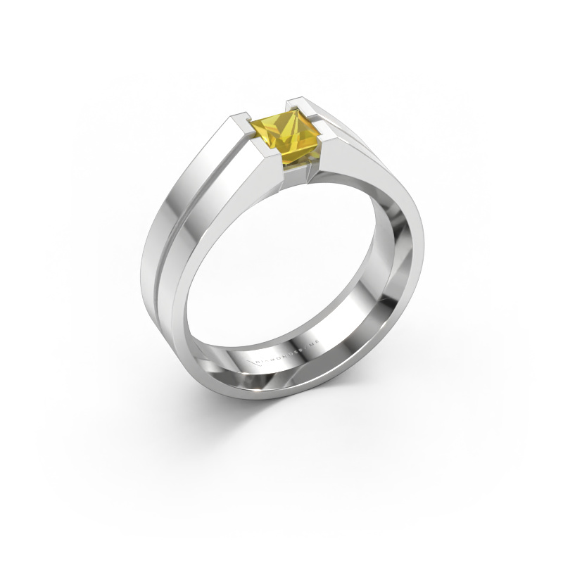Image of Men's ring Stefan 950 platinum Yellow sapphire 4.5 mm
