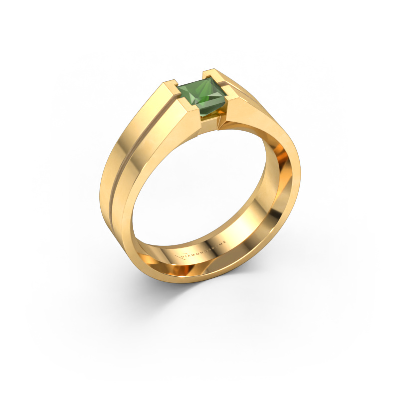 Image de Bague pour homme Stefan 585 or jaune Vert tourmaline 4.5 mm