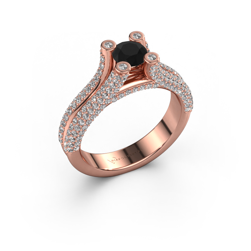 Image de Bague de fiançailles Stefanie 2 585 or rose Diamant noir 1.60 crt