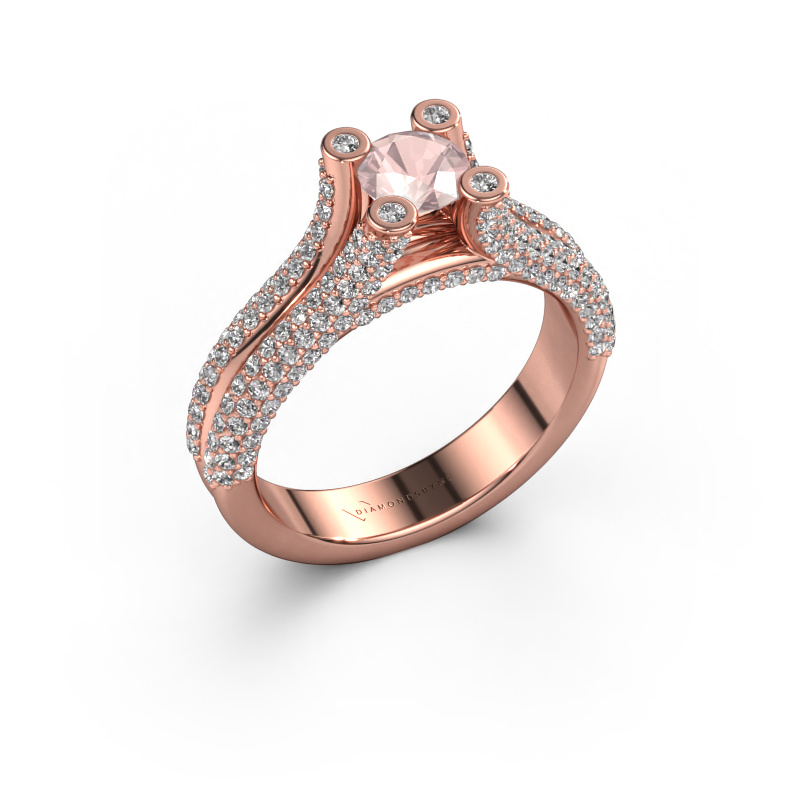 Image of Engagement ring Stefanie 2 585 rose gold Morganite champagne 5 mm