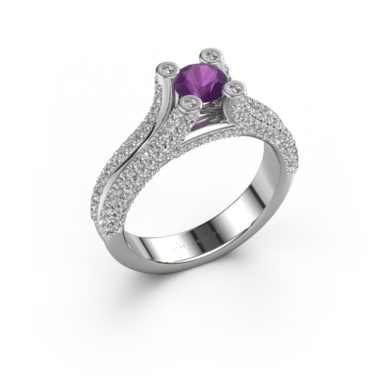 Image of Engagement ring Stefanie 2 950 platinum Amethyst 5 mm