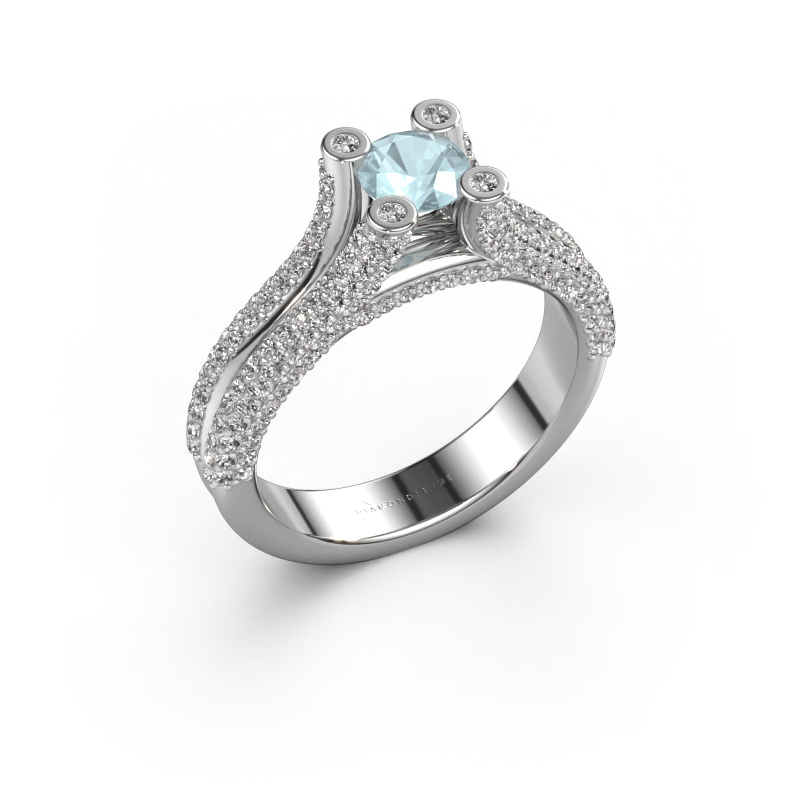 Image of Engagement ring Stefanie 2 585 white gold Aquamarine 5 mm