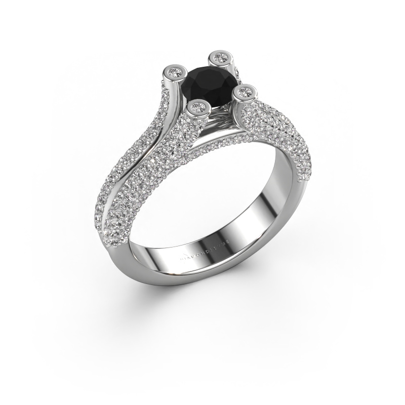 Image of Engagement ring Stefanie 2 950 platinum Black diamond 1.60 crt
