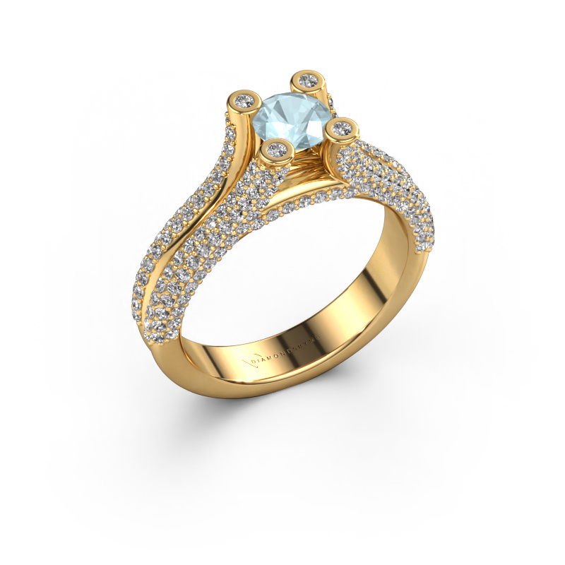 Image of Engagement ring Stefanie 2 585 gold Aquamarine 5 mm