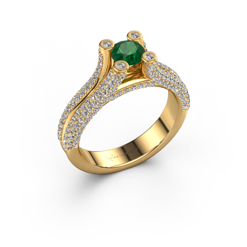 Image of Engagement ring Stefanie 2 585 gold Emerald 5 mm