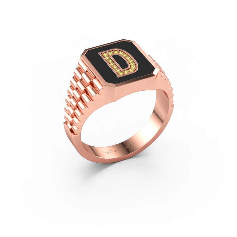 Bild av Signetring Stephan 1 585 roséguld Gul safir 0.9 mm