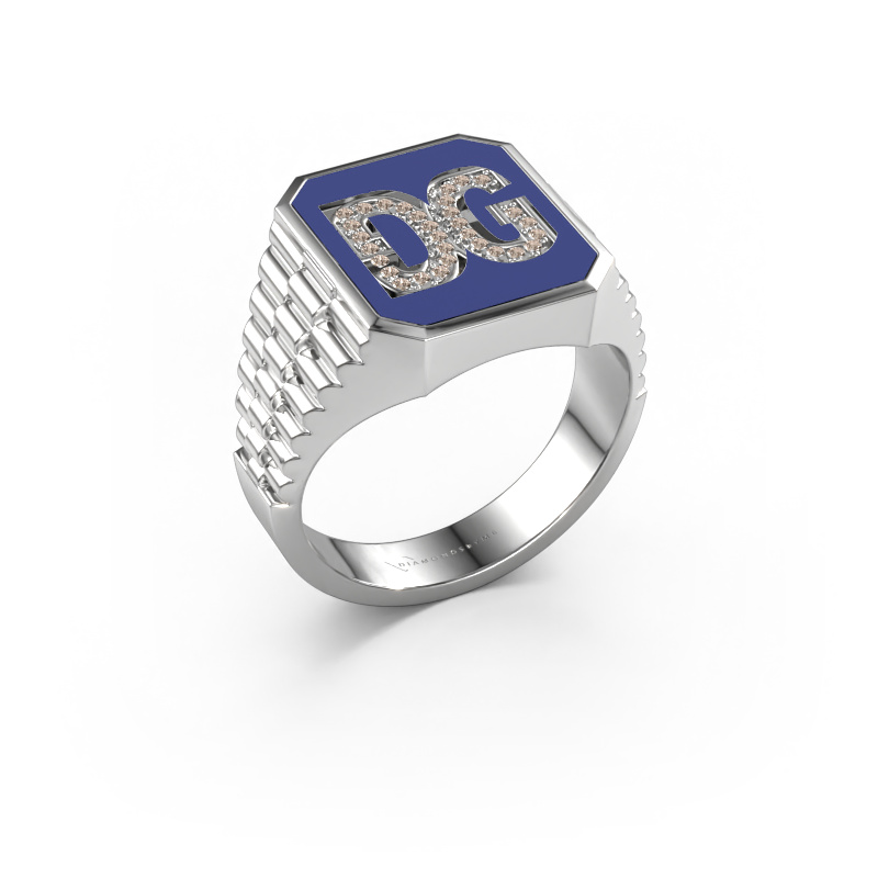 Image of Signet ring Stephan 2 950 platinum Brown diamond 0.124 crt