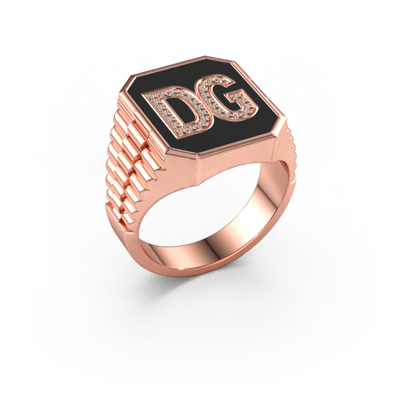 Bild von Rolex-Stil-Ring Stephan 3 585 Roségold Braun Diamant 0.005 crt