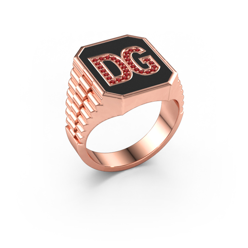 Bild von Rolex-Stil-Ring Stephan 3 585 Roségold Rubin 1 mm