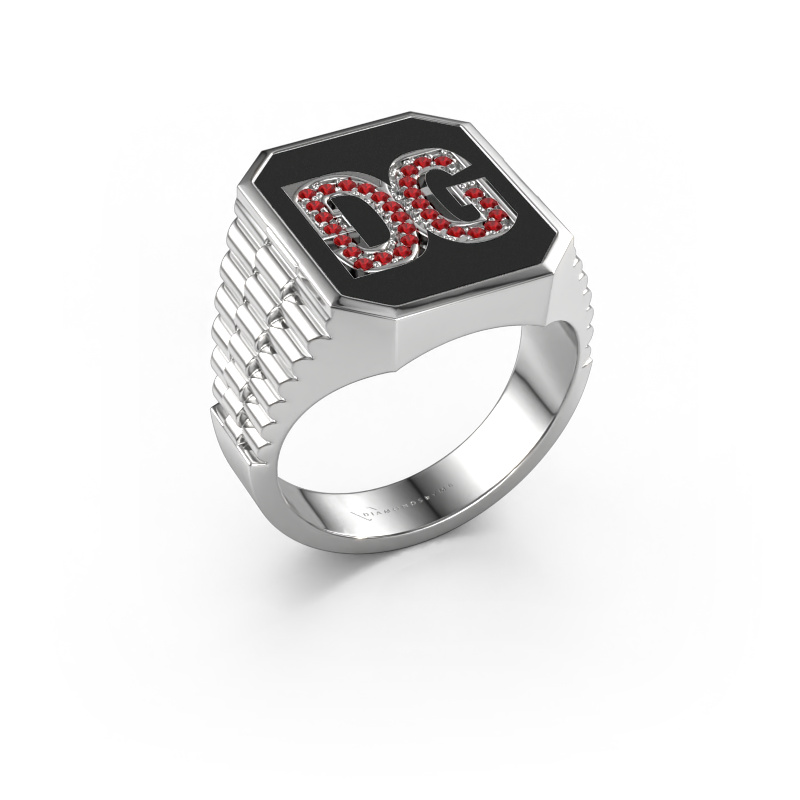 Afbeelding van Rolex stijl ring Stephan 3 950 platina Robijn 1 mm