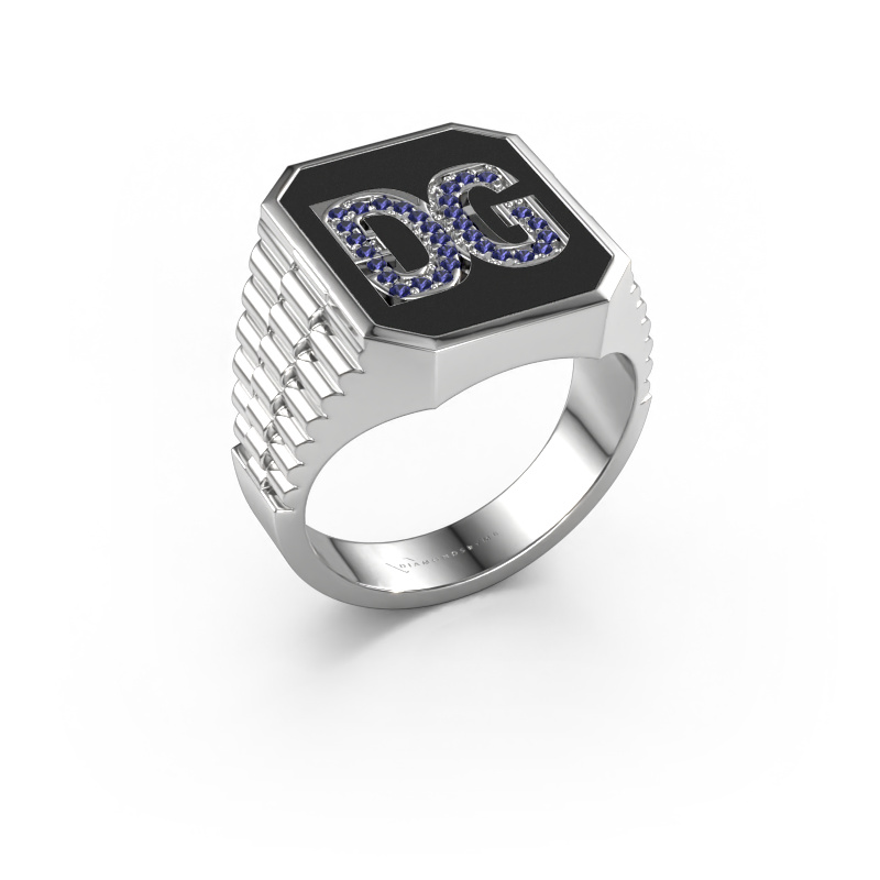 Bild von Rolex Stil Ring Stephan 3 950 Platin Saphir 1 mm