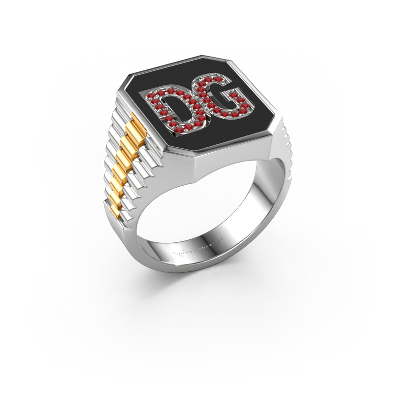 Image of Rolex style ring Stephan 3 585 white gold Ruby 1 mm