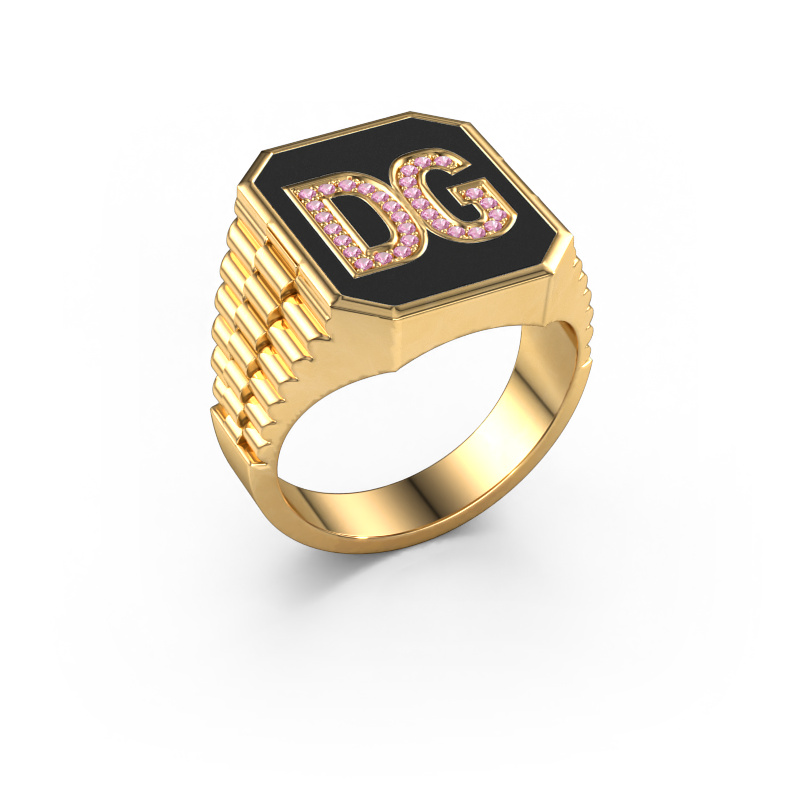 Bild von Rolex Stil Ring Stephan 3 585 Gold Pink Saphir 1 mm