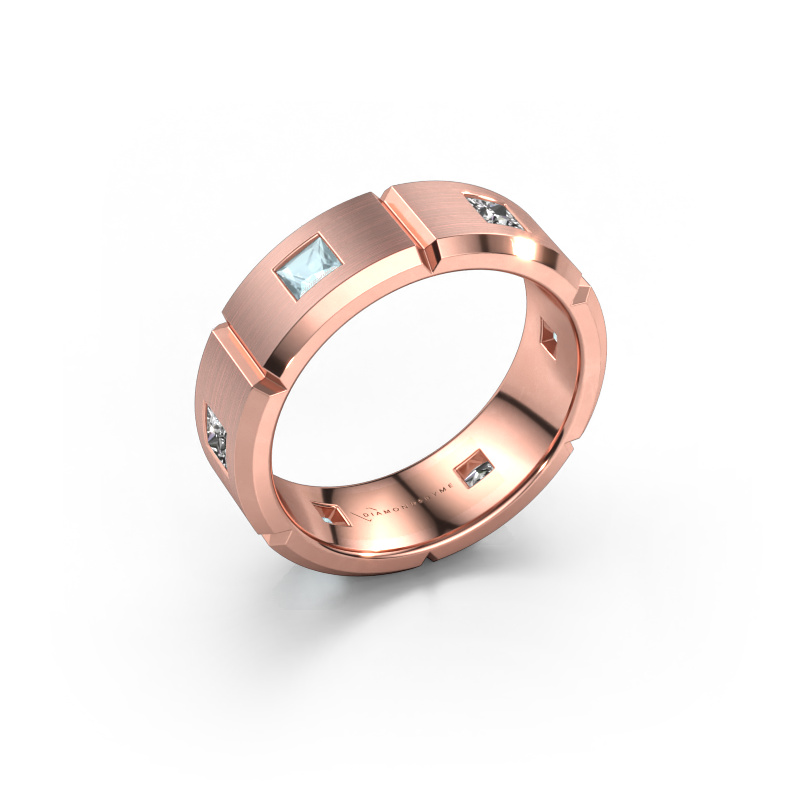 Image of Men's ring Steve 585 rose gold Aquamarine 3 mm