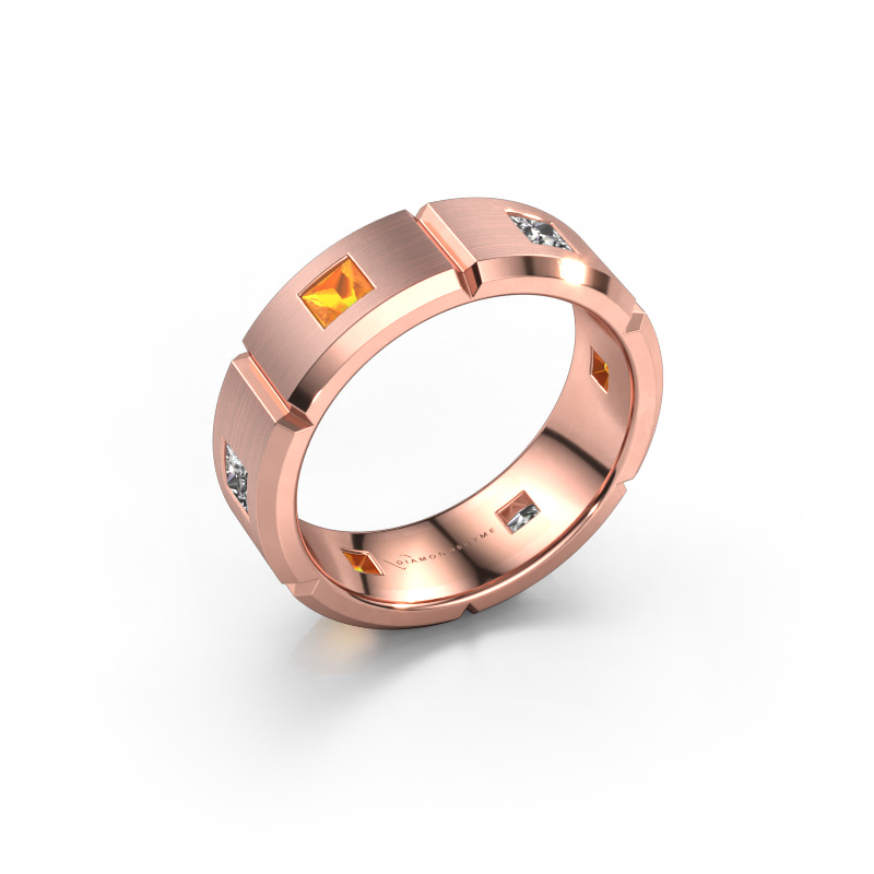 Image of Men's ring Steve 585 rose gold Citrin 3 mm