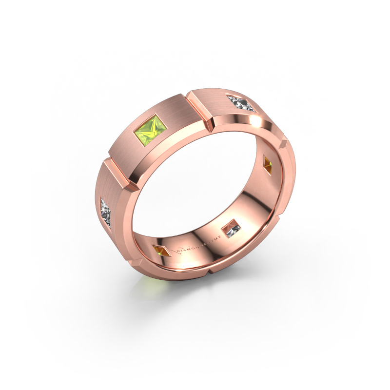 Image of Men's ring Steve 585 rose gold Peridot 3 mm