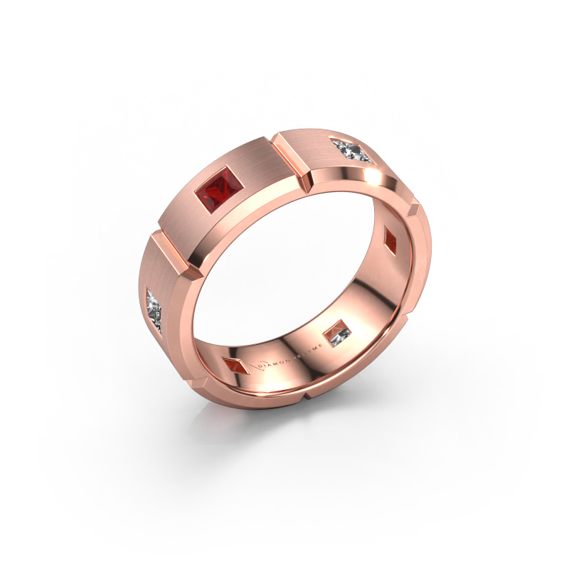 Bild von Herrenring Steve 585 Roségold Rubin 3 mm