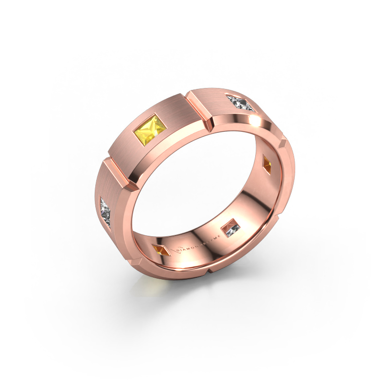Image of Men's ring Steve 585 rose gold Yellow sapphire 3 mm