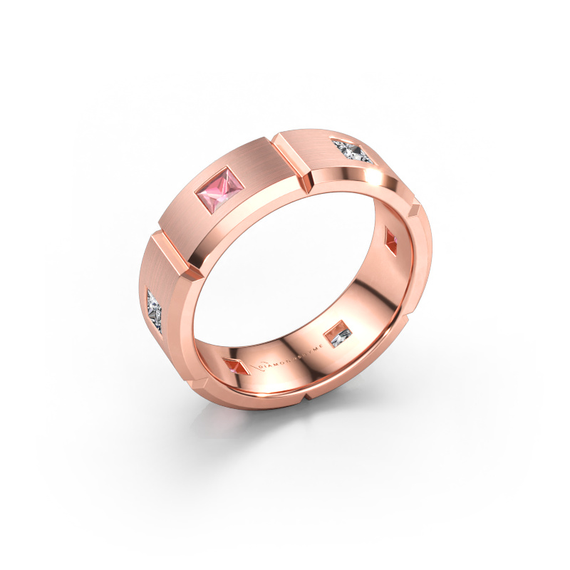 Immagine di Anello da uomo Steve 585 oro rosa Tormalina rosa 3 mm
