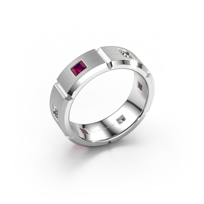 Image of Men's ring Steve 950 platinum Rhodolite 3 mm