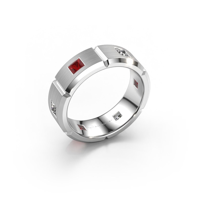 Image of Men's ring Steve 950 platinum Ruby 3 mm