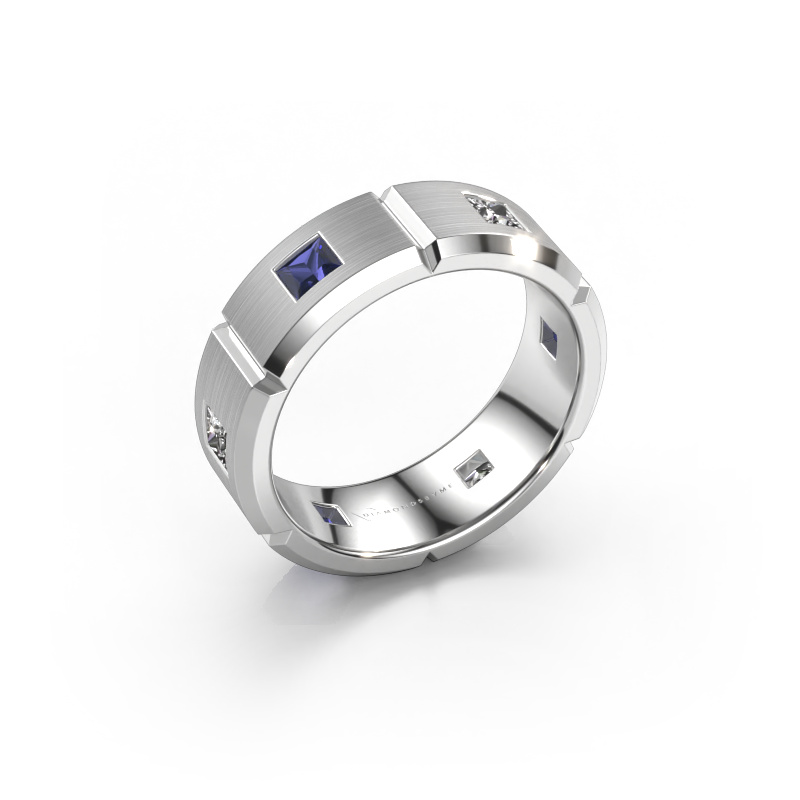 Image of Men's ring Steve 585 white gold Sapphire 3 mm
