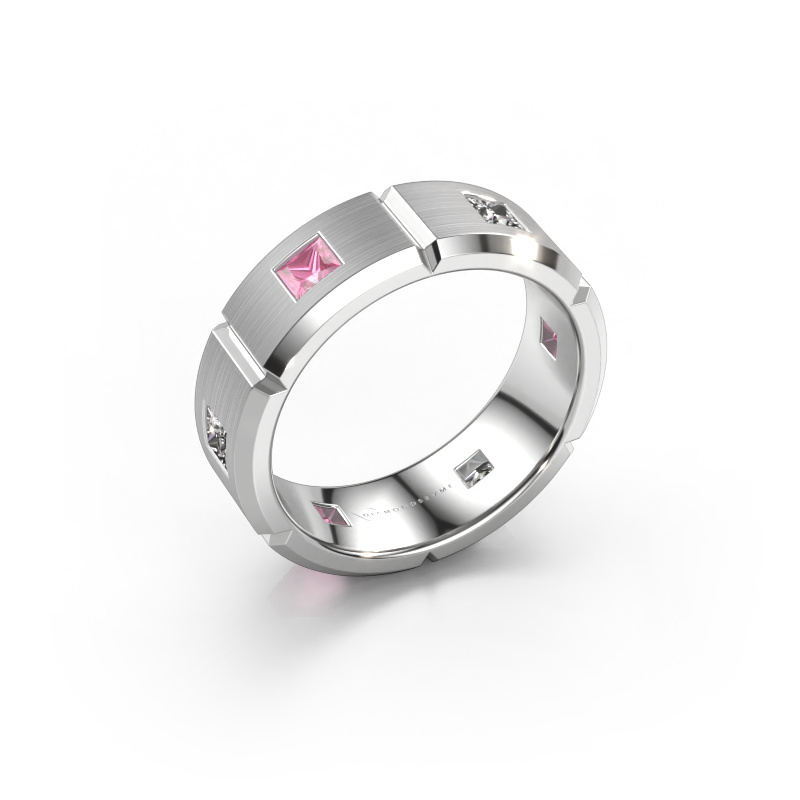 Image of Men's ring Steve 950 platinum Pink sapphire 3 mm