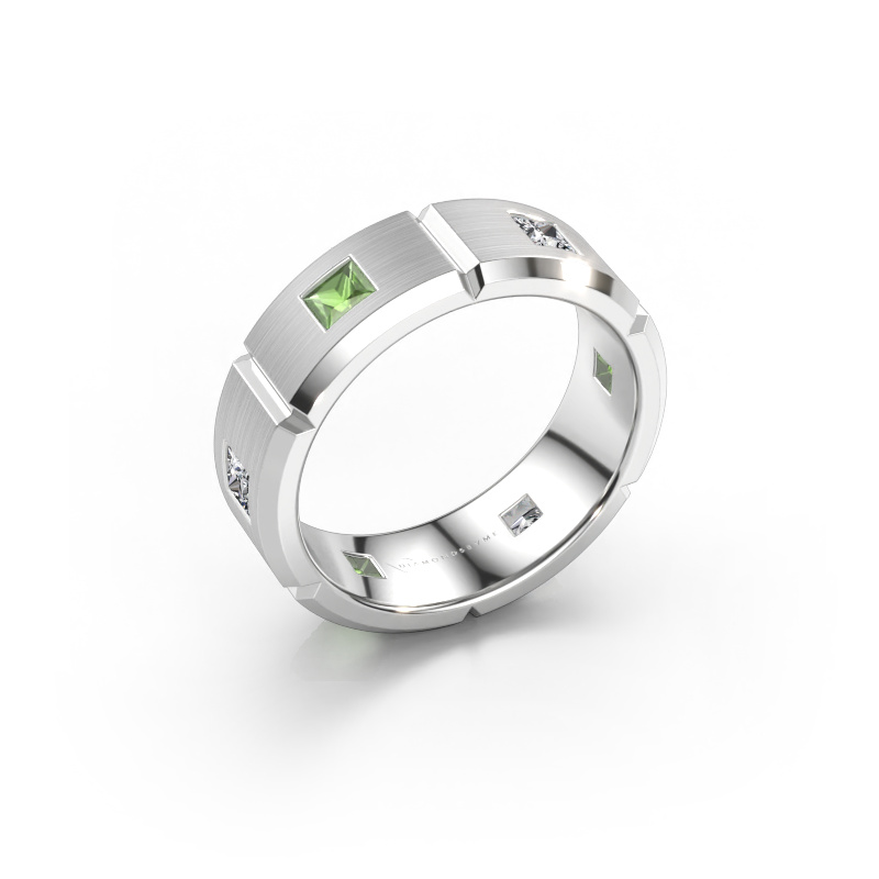 Bild av Herrring Steve 950 platina Grön turmalin 3 mm