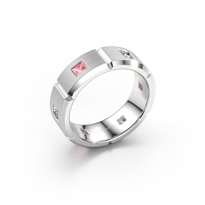 Immagine di Anello da uomo Steve 585 oro bianco Tormalina rosa 3 mm