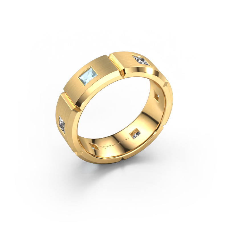 Image of Men's ring Steve 585 gold Aquamarine 3 mm