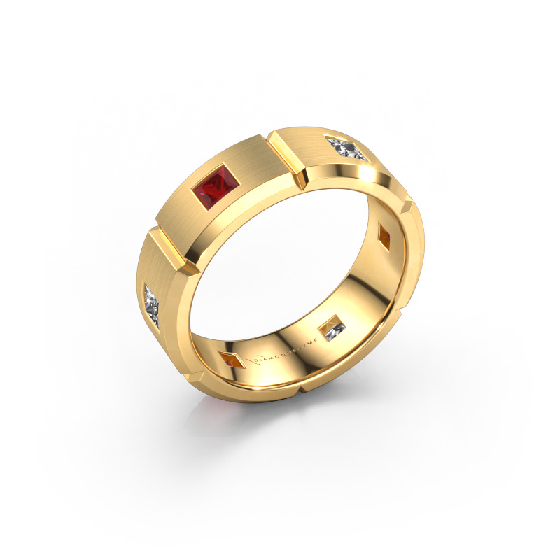 Image of Men's ring Steve 585 gold Ruby 3 mm