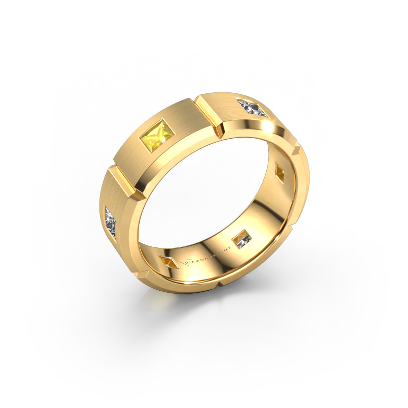 Bild von Herrenring Steve 585 Gold Gelb Saphir 3 mm
