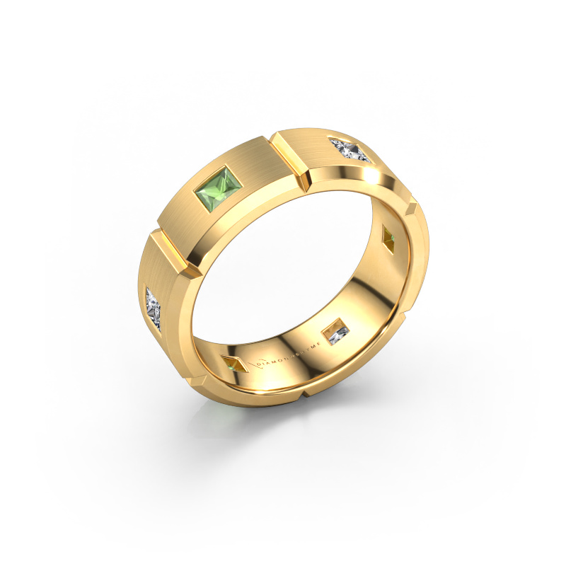 Afbeelding van Heren ring Steve 585 Goud Toermalijn groen 3 mm