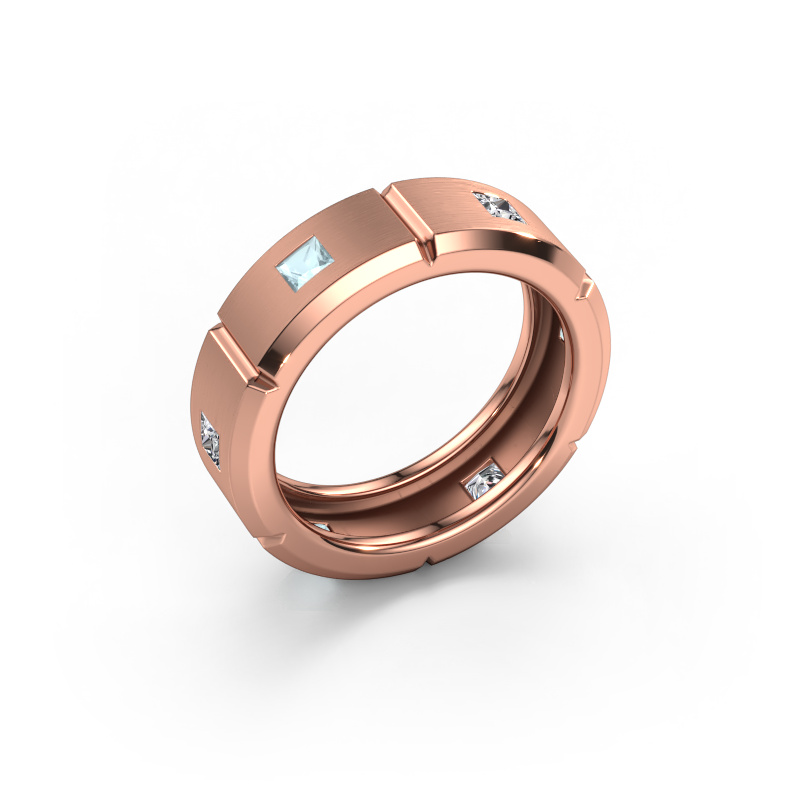 Image de Bague pour homme Steve light 585 or rose Aigue-marine 3 mm