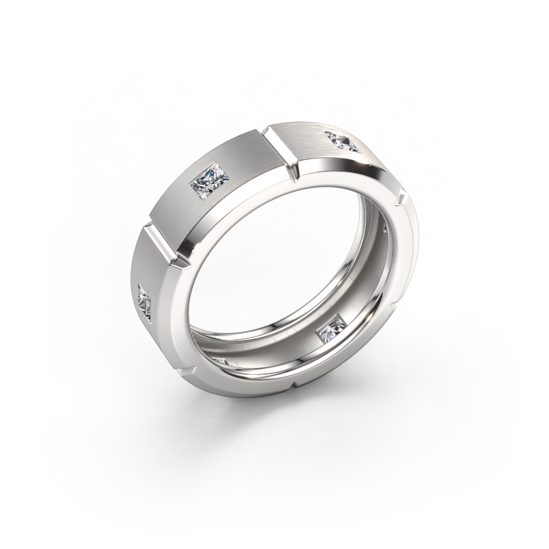 Image de Bague pour homme Steve light 585 or blanc Diamant 1.02 crt