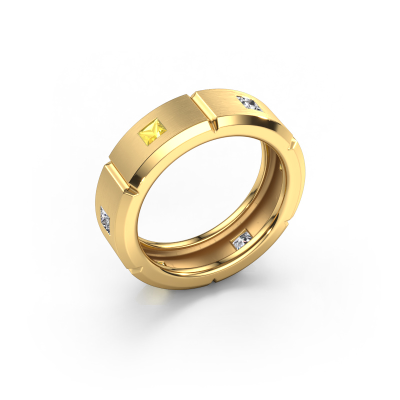 Image of Men's ring Steve light 585 gold Yellow sapphire 3 mm