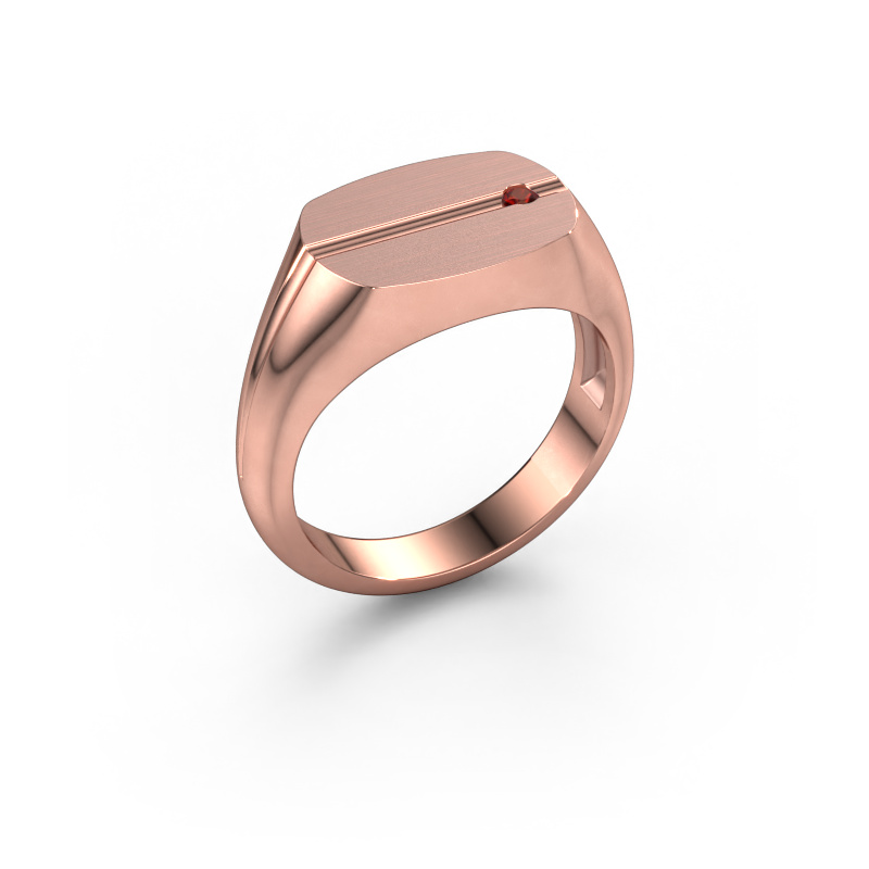 Image de Bague pour homme Stijn 585 or rose Grenat 2 mm