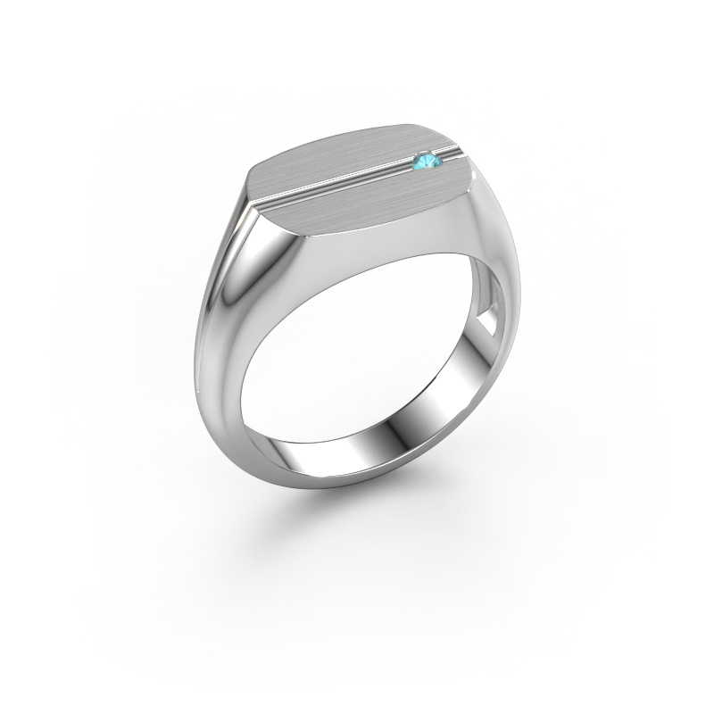 Image de Bague pour homme Stijn 950 platine Topaze bleue 2 mm