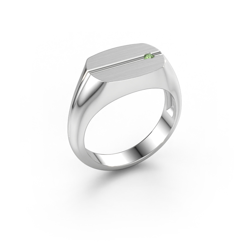 Immagine di Anello da uomo Stijn 585 oro bianco Tormalina verde 2 mm