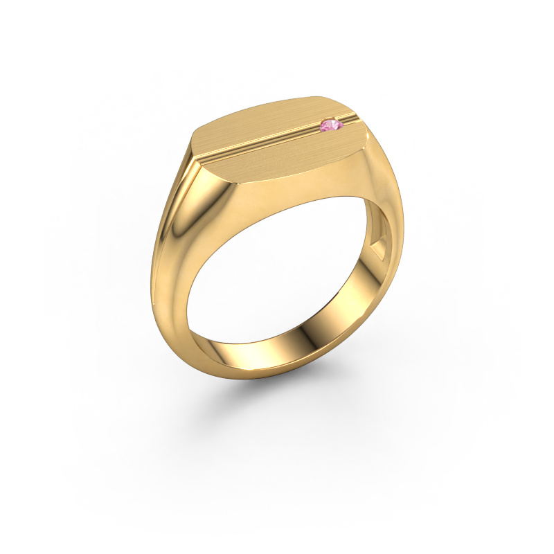 Image of Men's ring Stijn 585 gold Pink sapphire 2 mm