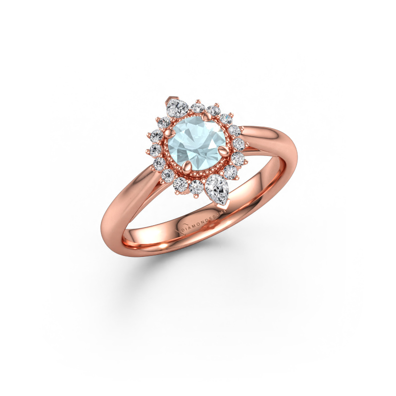 Bild av Förlovningsring Susan 585 roséguld Akvamarin 5 mm
