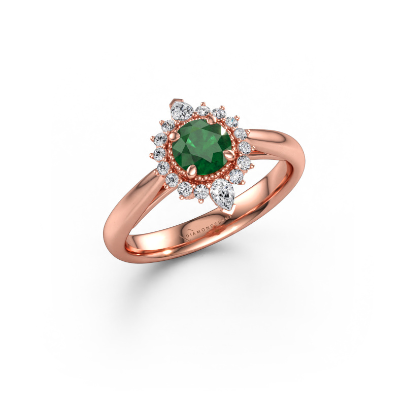 Immagine di Anello di fidanzamento Susan 585 oro rosa Smeraldo 5 mm