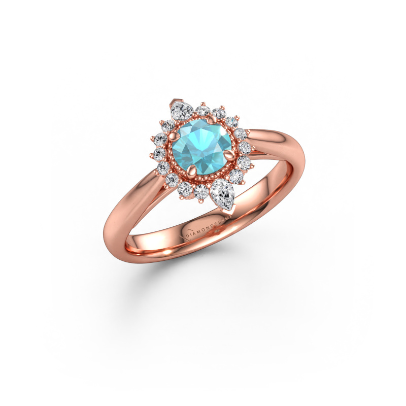 Imagen de Anillo de compromiso Susan 585 oro rosa Topacio 5 mm