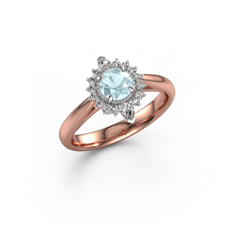Image of Engagement ring Susan 585 rose gold Aquamarine 5 mm