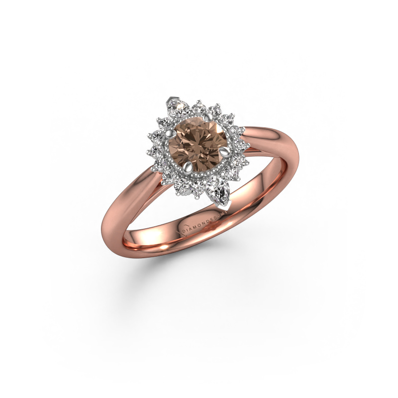 Image of Engagement ring Susan 585 rose gold Brown diamond 0.885 crt