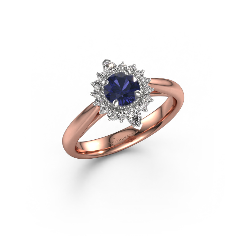 Image of Engagement ring Susan 585 rose gold Sapphire 5 mm