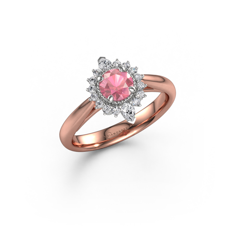 Bild von Verlobungsring Susan 585 Roségold Turmalin rosa 5 mm