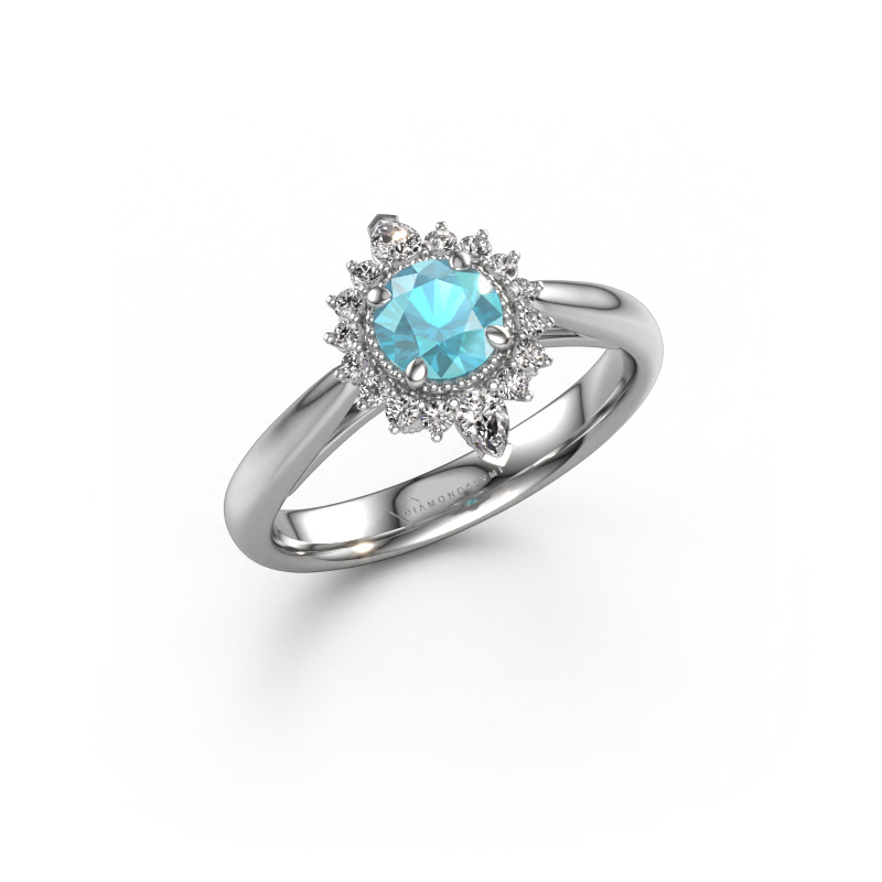 Image of Engagement ring Susan 950 platinum Blue topaz 5 mm