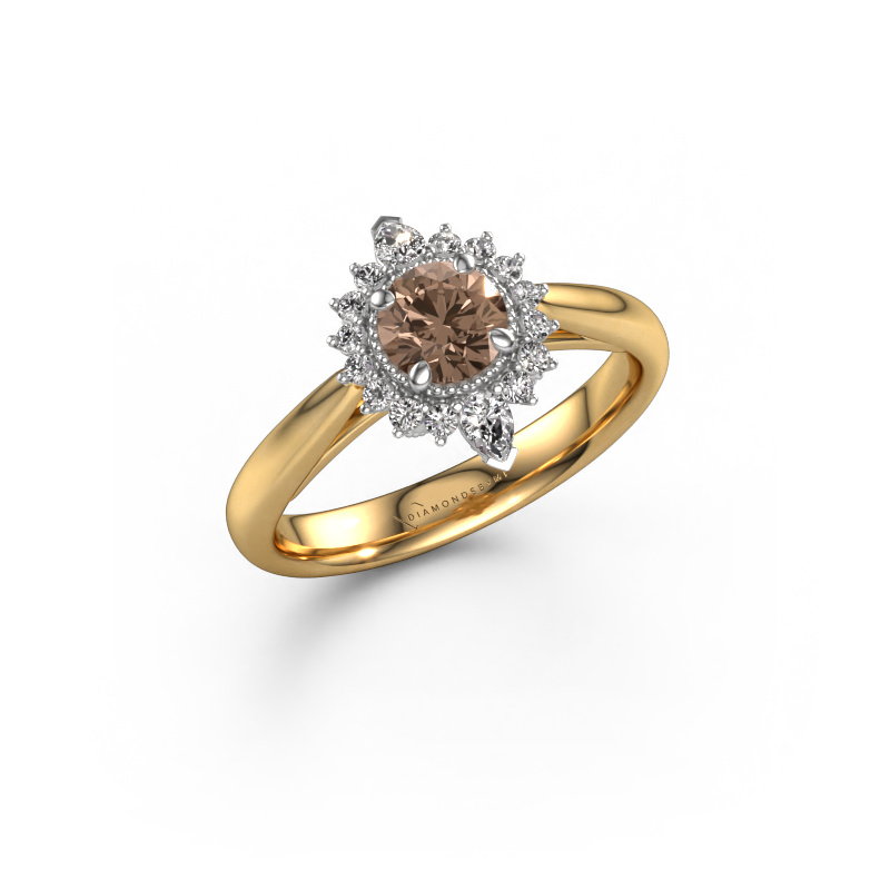 Image of Engagement ring Susan 585 gold Brown diamond 0.885 crt
